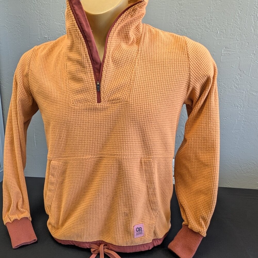 Vintage Outdoor Research OR 1/4 Zip Waffle Fleece Orange Men's Small